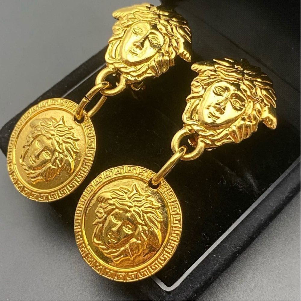 Authentic Versace Gold Medusa Earrings